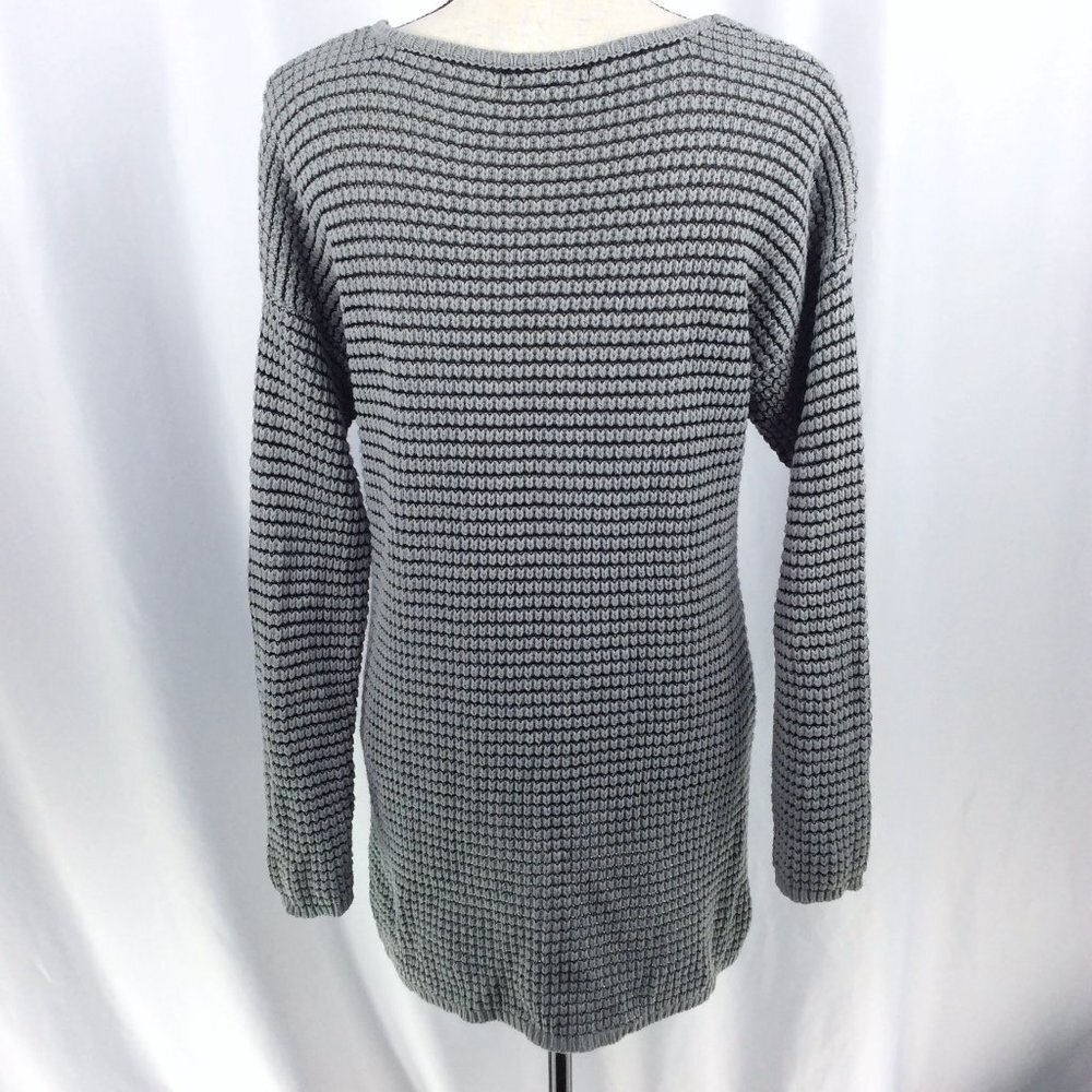 Ellos Women's Tunic Sweater Medium 14/16 Gray Scoop Neck Knit Top - Picture 3 of 8